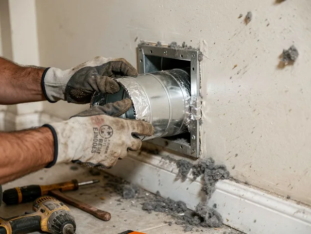 Professional dryer vent repair and installation by Maple Heights Dryer Vent Cleaning in Maple Heights